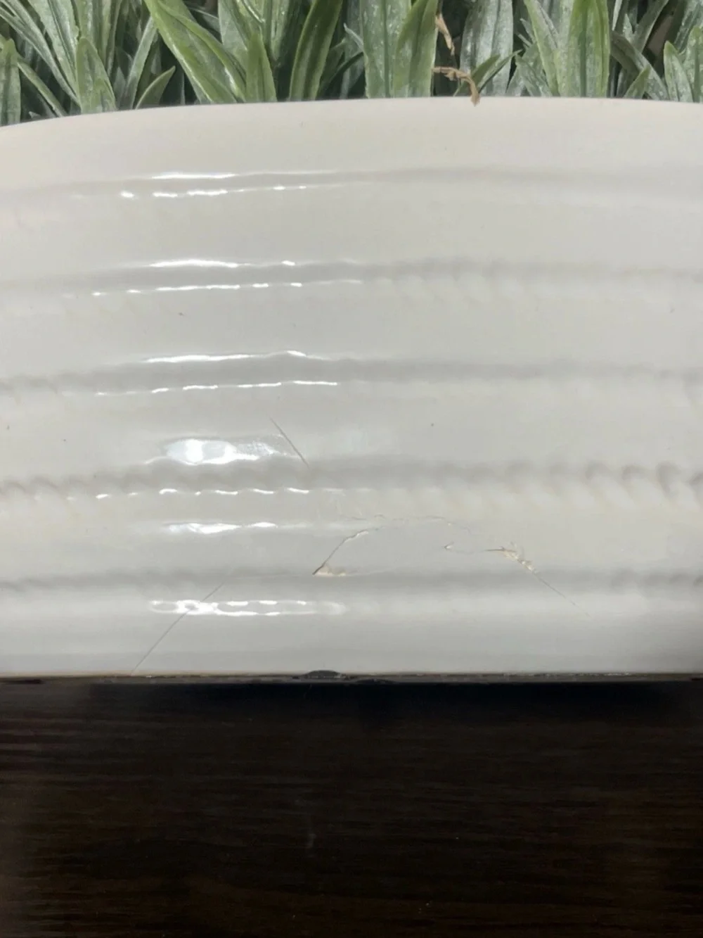 Lavender Faux Plant in Cream Ceramic Planter - Unbranded